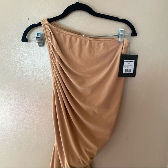 Norma Kamali Diana Gown nude tan midi dress bodycon Revolve New S - Picture 8 of 13
